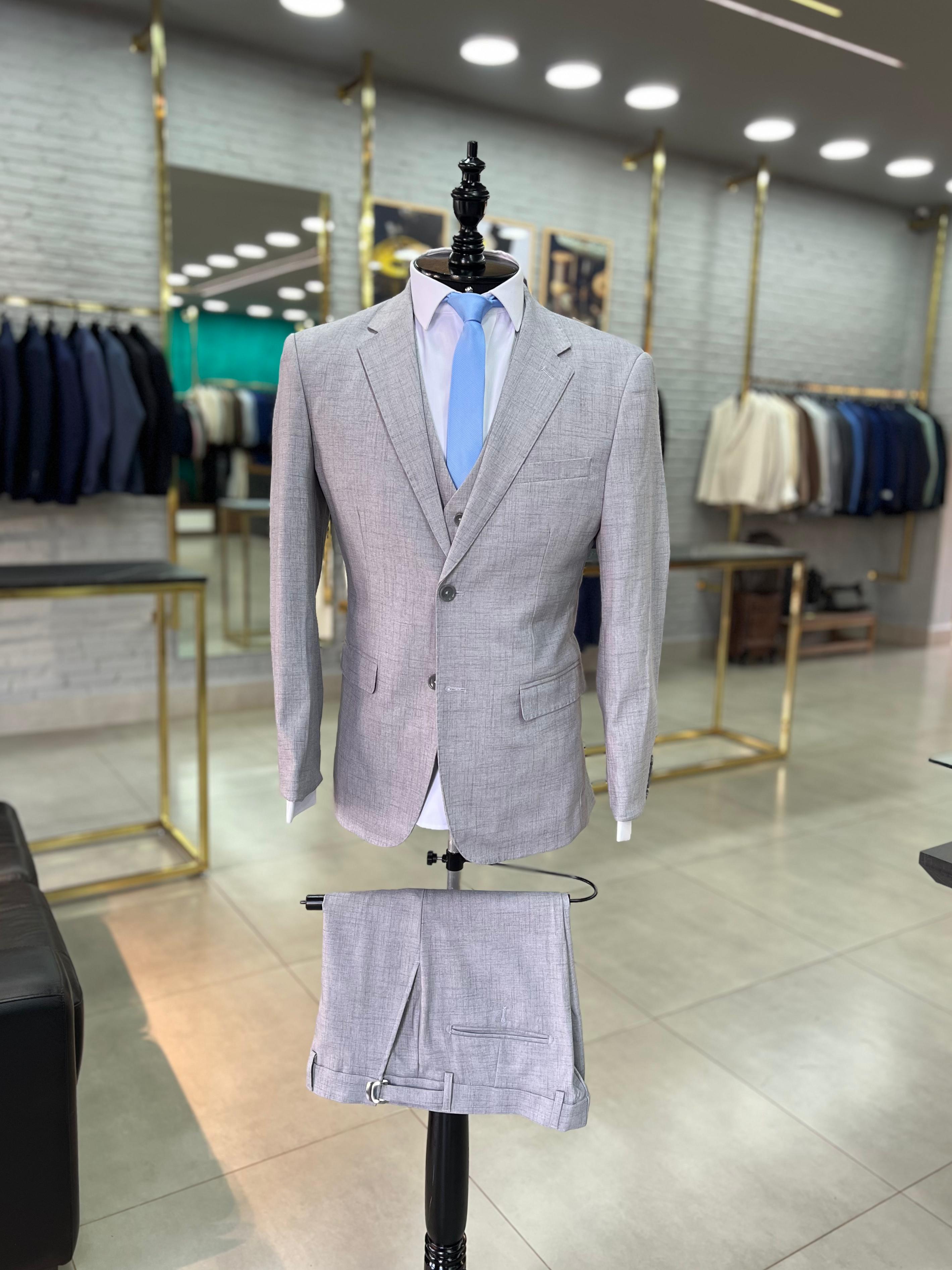 Terno Cerimonial Poliviscose Premium Cinza Claro