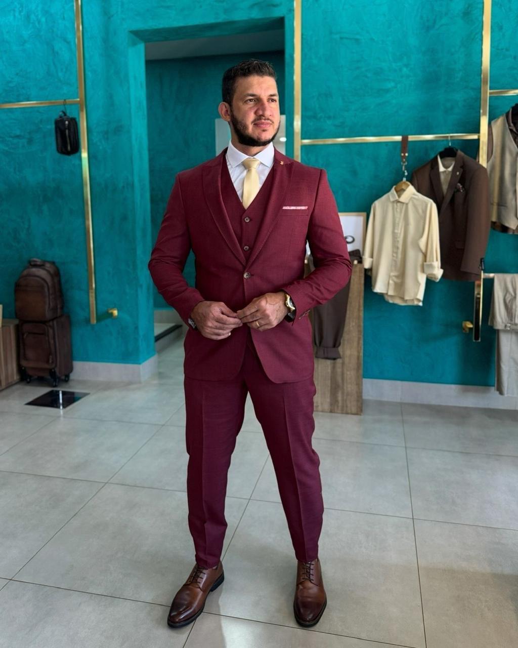 Terno Cerimonial Poliviscose Premium Bordô