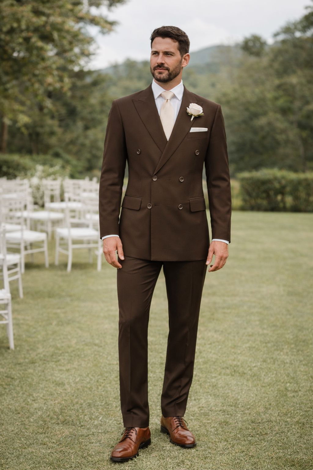 Terno Cerimonial Transpassado Marrom