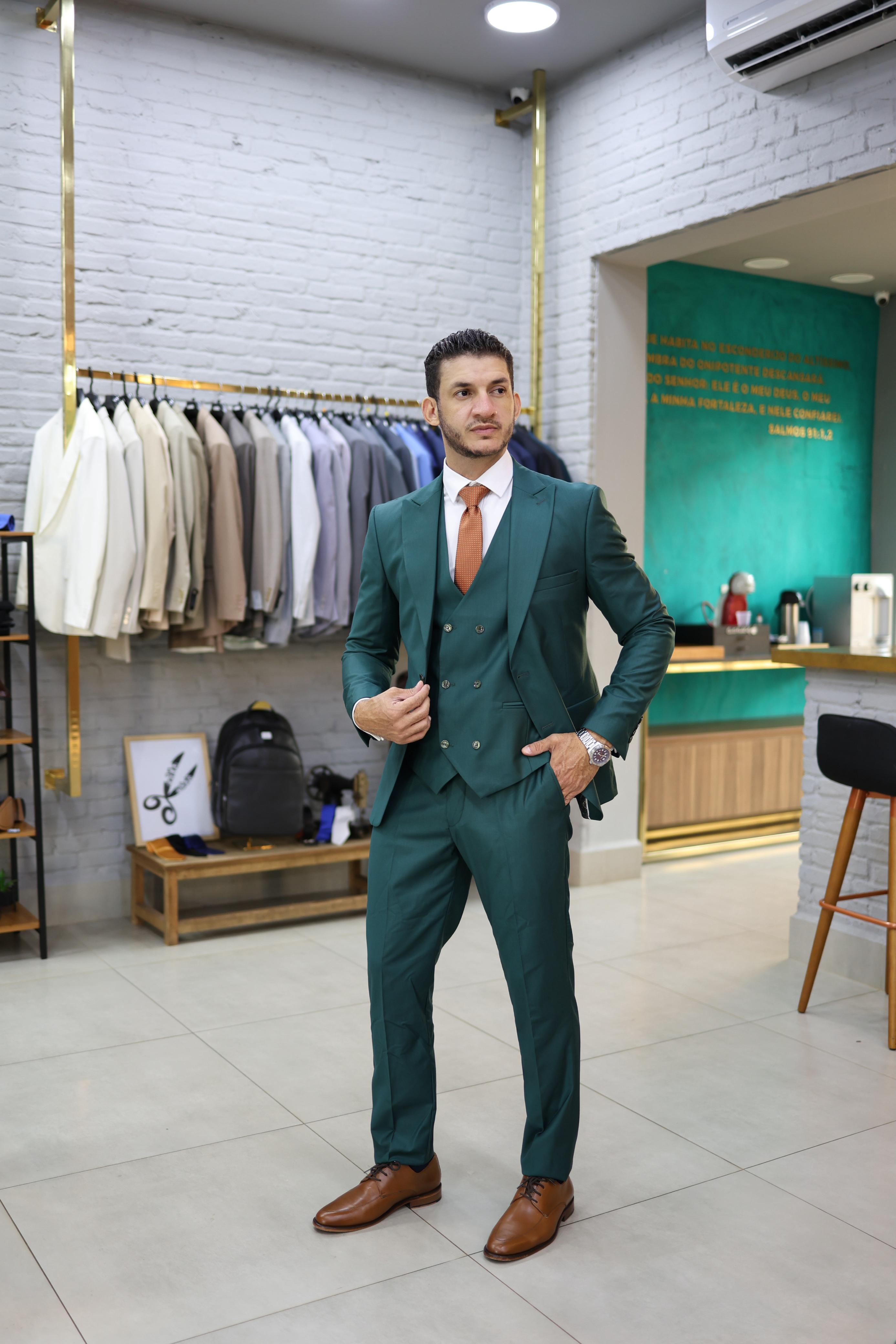 Terno Cerimonial Poliviscose Premium Verde Escuro