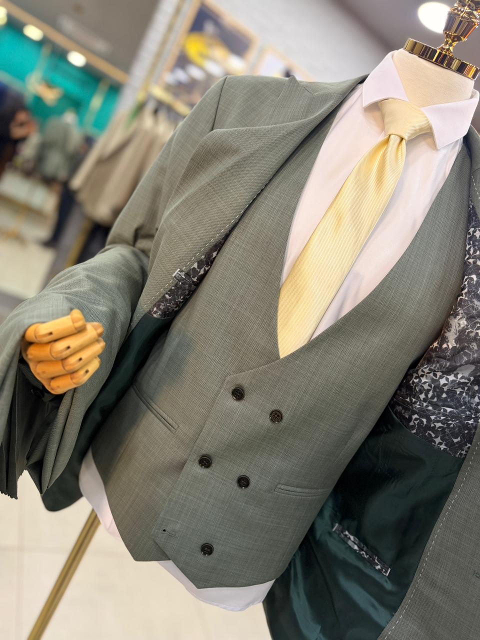 Terno Cerimonial Poliviscose Premium Verde Oliva